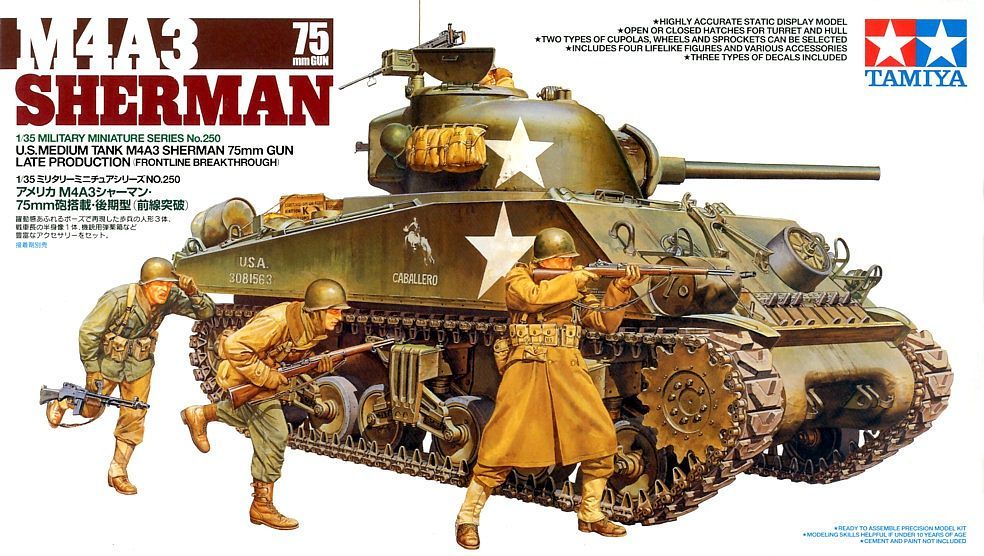 Modelbouw Tank Tamiya 35250 US Sherman M4A3 75mm Späte Ausführung 1:35 - Modellbau Tamiya Modelbouw
